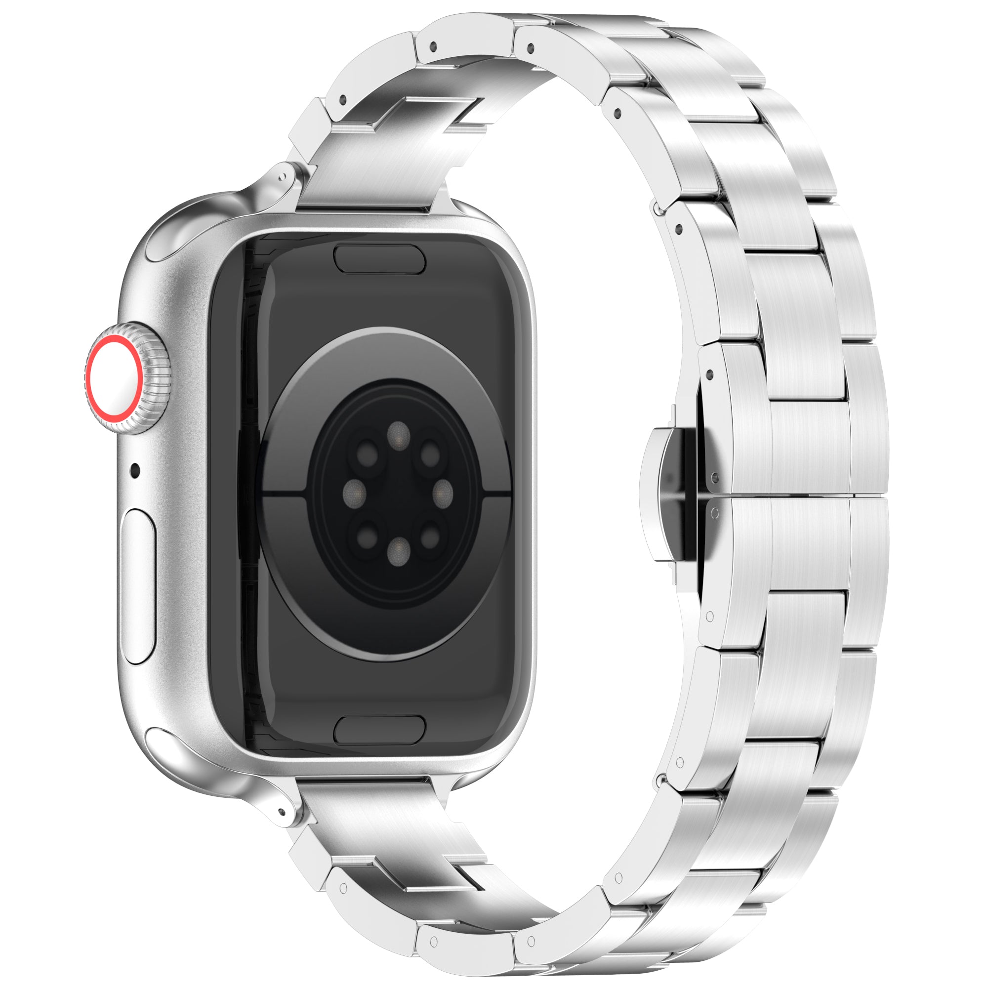 For Apple Watch Ultra 2 Ultra 49mm / Series 9 8 7 45mm / 6 5 4 SE (2023) SE (2022) SE 44mm / 3 2 1 42mm Metal Smart Watch Band - Silver 2 For Apple Watch Ultra 2 Ultra 49mm / Series 9 8 7 45mm / 6 5 4 SE (2023) SE (2022) SE 44mm / 3 2 1 42mm Metal Smart Watch Band - Silver 2